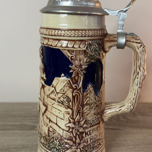 Vintage German Beer Stein with Pewter Lid by Gerz used
