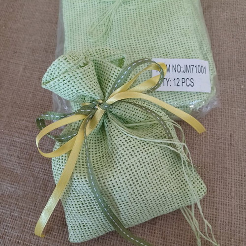 Straw pouches light green, pack of 100, new