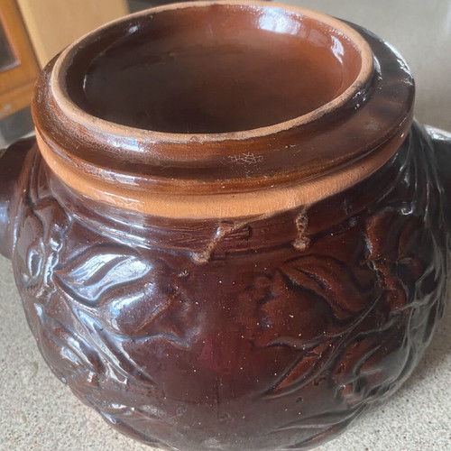 Clay Pot Petrotos like new, traditional glazed cooking pot
