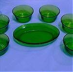  Πιάτα/μπολάκια 7 τμ. παγωτού/κρέμας green lime Duralex France 70'-80'