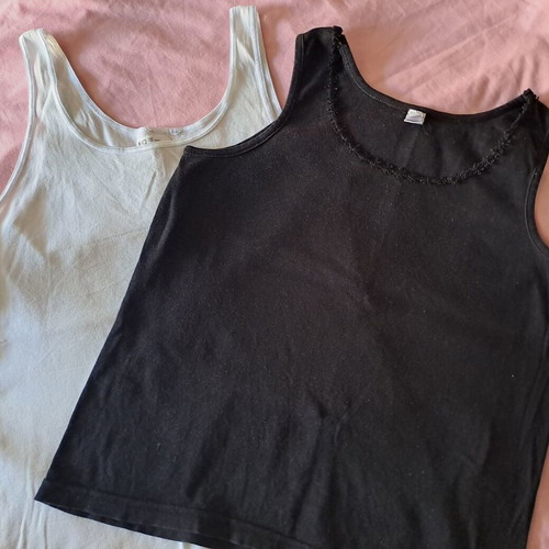 Sleeveless tops used, pack of 2, cotton, size M