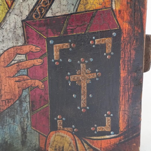 Russian Orthodox Painted Wood Icon Saint Gregory the Miracle-Worker used