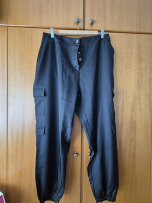 Cargo fabric pants, black, size XXL