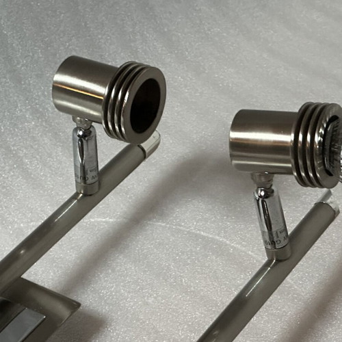 Stainless Steel Double Spot Wall Ceiling Lights Pair like new, 45 cm