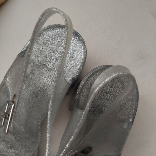 Jellies silver platform sandals new, size 38-38.5