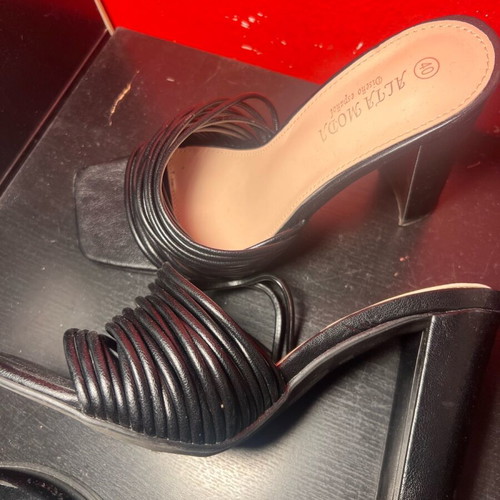 Mules Black Size 40 10cm Alta Moda like new
