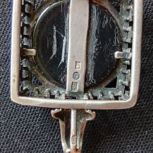 Versace 925 silver pendant with onyx, used