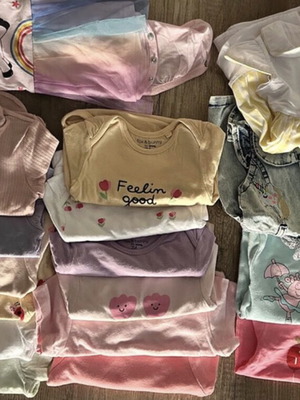 Baby clothes pack size 6-9 months like new, 13 vests, 2 dresses, 2 shirts