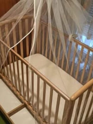 PALI Ciak Natural Baby Cot like new, beech wood
