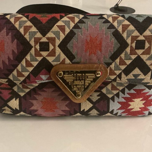 Dolce crossbody bag with ethnic pattern new, multicolor