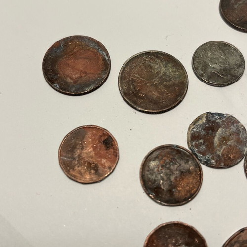 Coins used from Canada and USA, 17 pieces