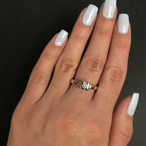 Vintage solitaire ring with brilliant k18 5.7 gr 0.20ct VS2-I-j