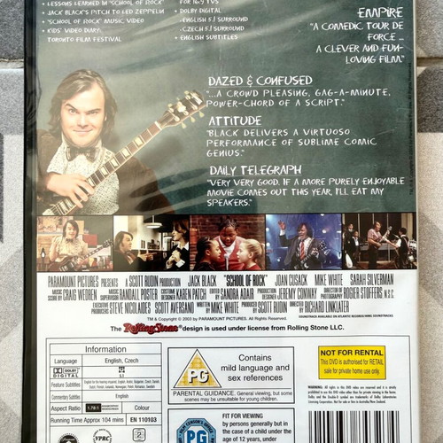 School of Rock DVD new with subtitles