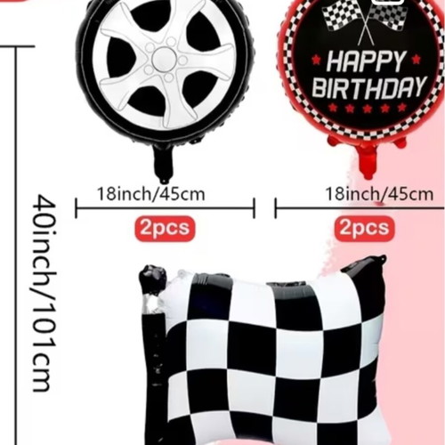 Foil Balloon Set Racing Car Party Theme