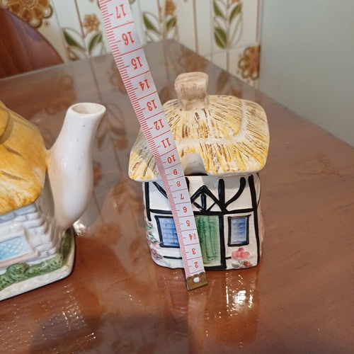 Vintage Cottage Ware Ceramic Teapot and Container set, new