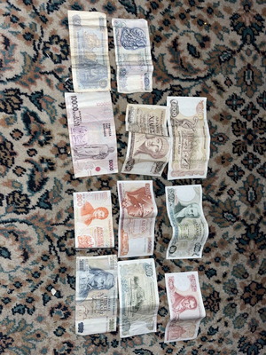 Drachma banknotes in excellent condition like new