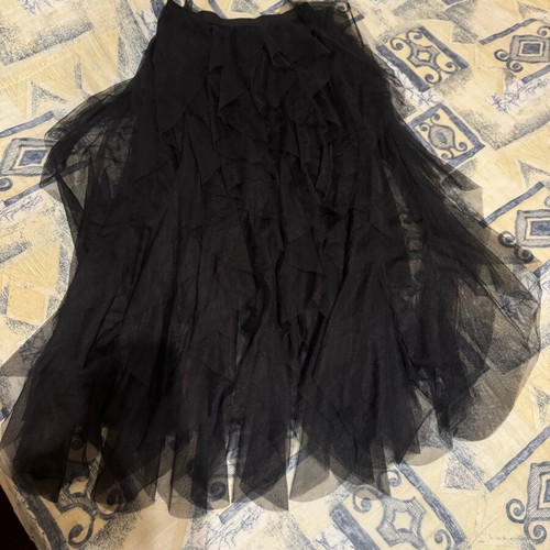 Tulle skirt asymmetrical with tutu points new, black
