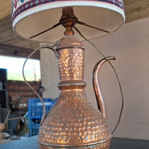 Bronze table lamp handmade, used, 49 cm height