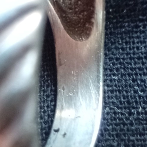 Silver ring 950 with gold setting and amethyst, used