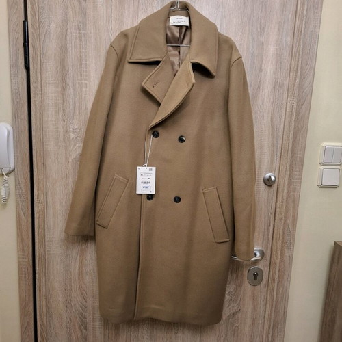 Zara brown wool and cashmere coat XL
