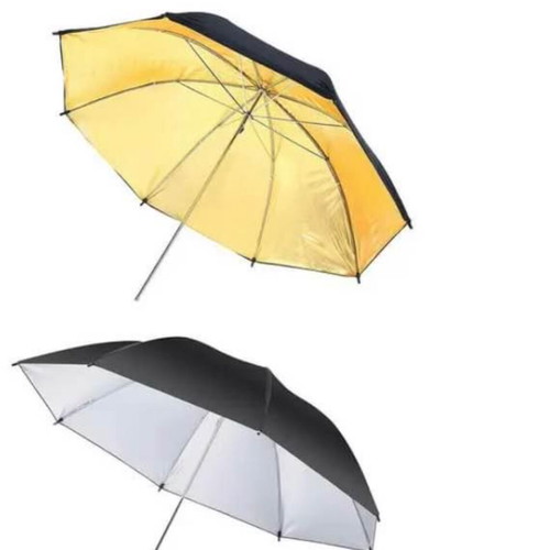 Studio light umbrella stands new with three umbrellas, set of two
