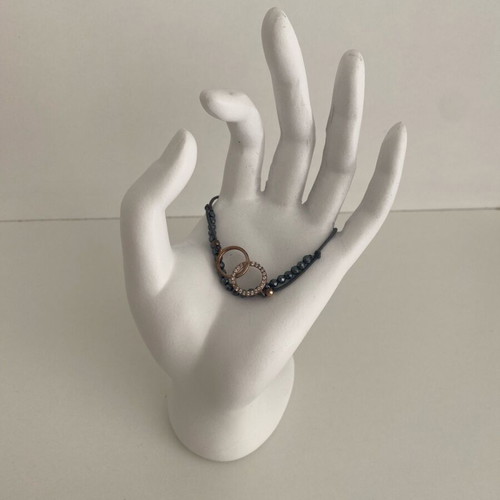 Gregio bracelet used, grey with rose gold charm