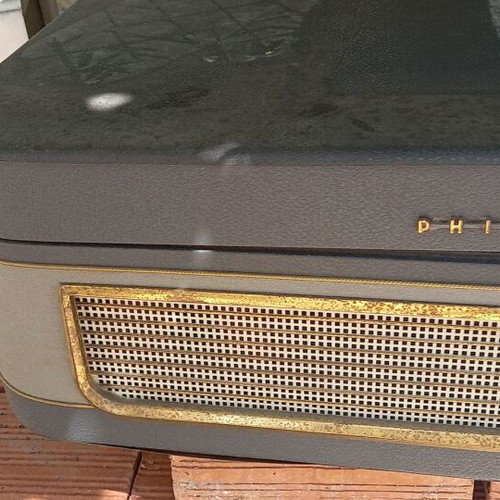 Philips reel-to-reel tape recorder 1958 used with speaker and reels