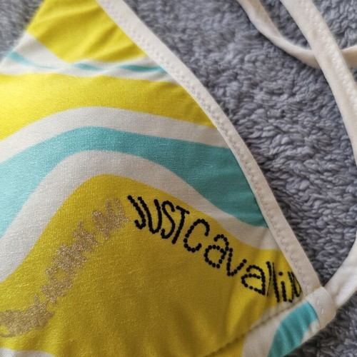 Just Cavalli bikini top like new, yellow and turquoise, size M
