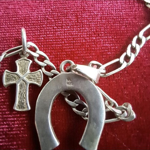925 Silver Necklace with 3 Pendants used