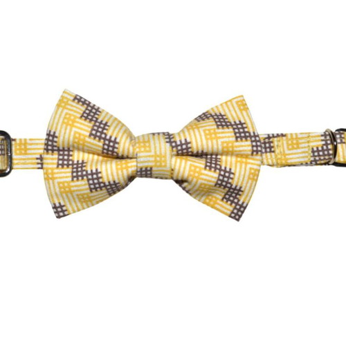 Breakaway cat collar new, handmade yellow with bow