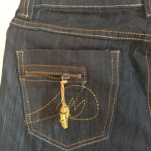Black denim capri bermuda shorts, medium large