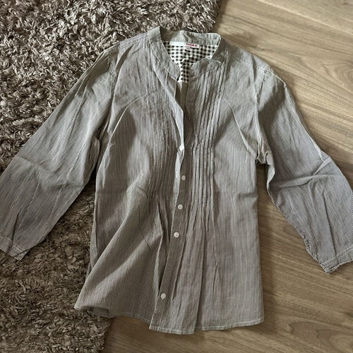 Striped brown shirt used, size large