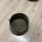 Antique cauldron used, 25 cm width, 20 cm depth