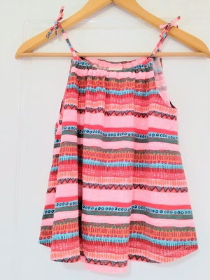 Zara cotton spaghetti top multicoloured, like new, size 11-12 years