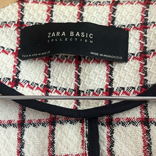 Zara jacket white with blue and red stripes like new, summer, metal zippers