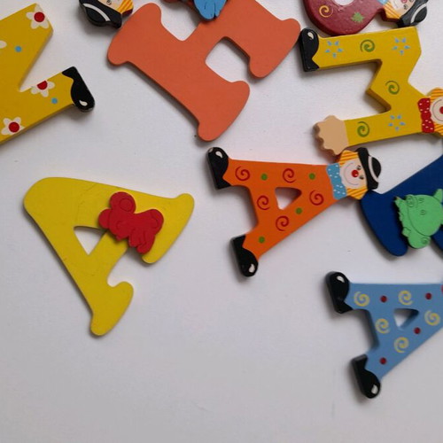 Wooden letters set colored, like new