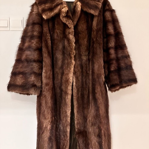 Vintage Mink Fur Coat Like New, Brown, Size L