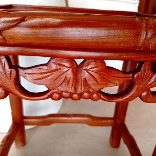 Vintage Chinese nesting tables set of 2, solid wood, like new