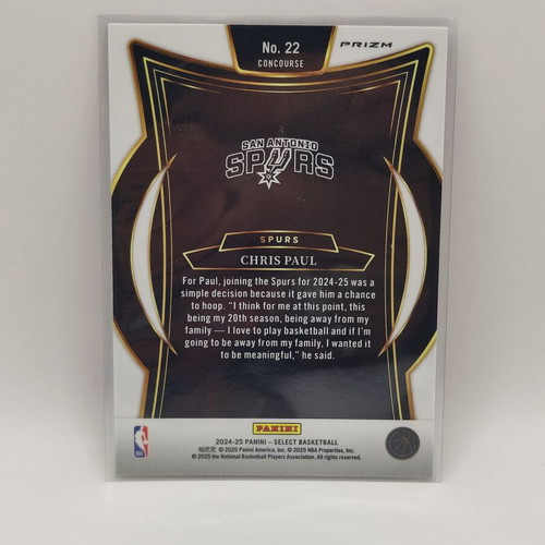 Chris Paul Panini Select 2024-25 Concourse Silver Prizm card new