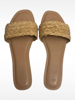 H&M straw sandals size 40 like new, beige