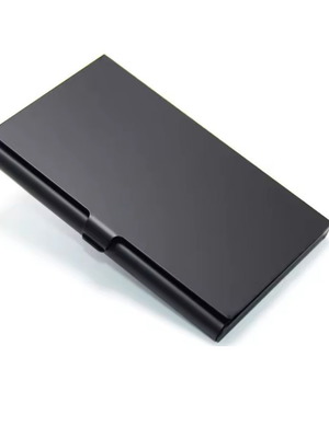 Plastic business card holder, black
