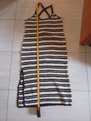 Mango dress large knit fabric black and white like new