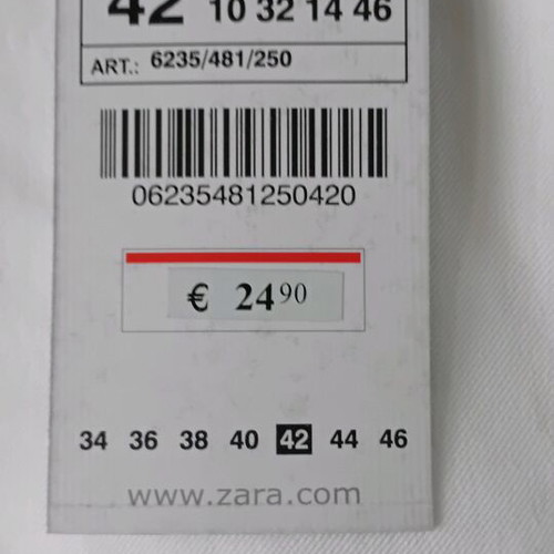Zara white denim women's skirt 42 new with elasticity