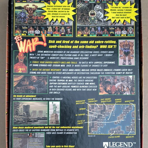 Superhero League Of Hoboken PC CD-ROM like new, Big Box