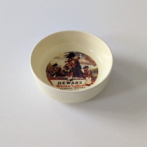 Dewar's White Label porcelain bowl used, collectible