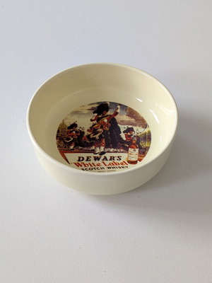 Dewar's White Label porcelain bowl used, collectible