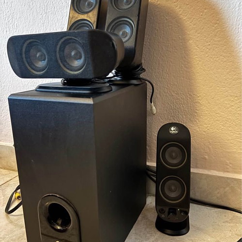 Logitech 5.1 speakers used with powerful bass and clear sound