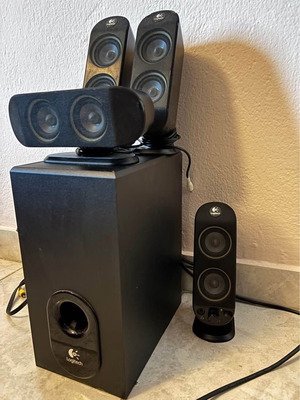 Logitech 5.1 speakers used with powerful bass and clear sound
