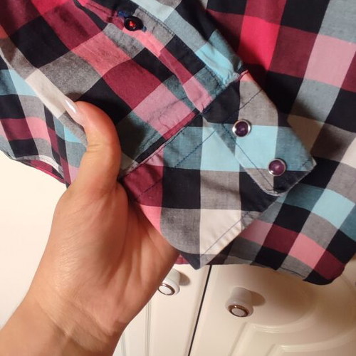 Vittorio Artist checked shirt used, 100% cotton, size S