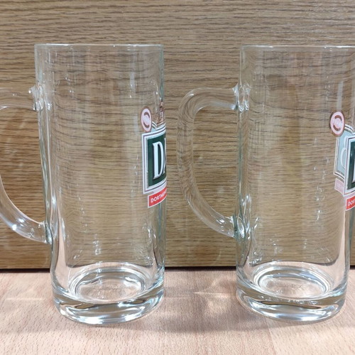 DAB Dortmunder Beer Set of Two Promotional Glass Mugs 0.4l Like New